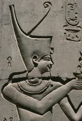 Detail van een reliëf, farao